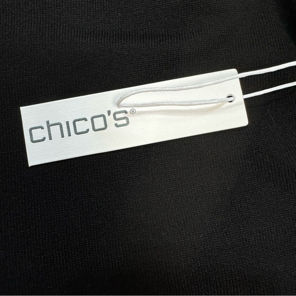 NWT New Chico's Caviar Trim V-Neck Black Sweater Size 4 US XXL - Picture 8 of 12